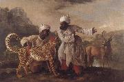 Cheetah and Stag with Two Indians George Stubbs